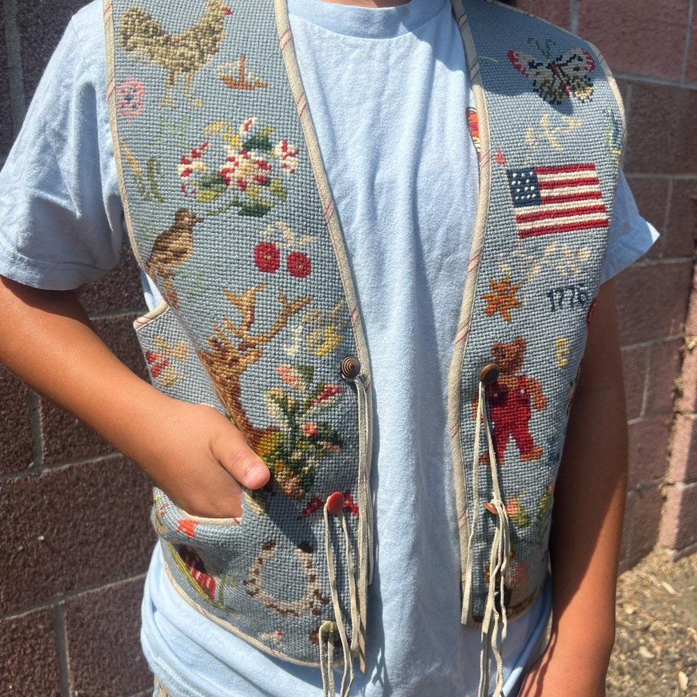 Vintage 1990 Ralph Lauren Country Needlepoint Vest